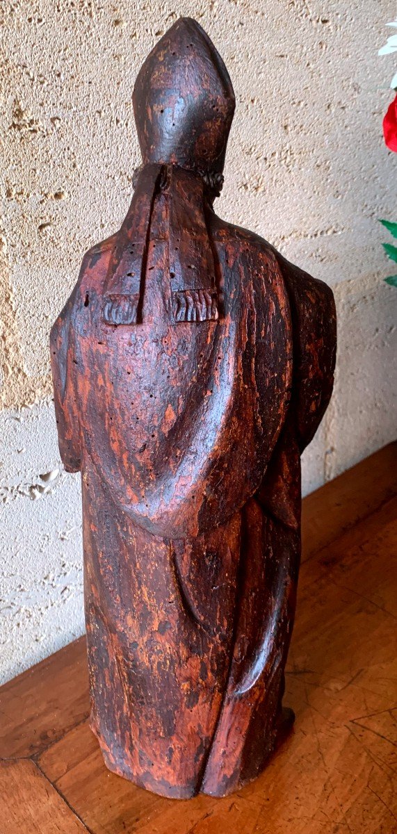 Sculpture En Bois Polychrome - Hauteur 44 Cm - Naples 17ème-photo-2