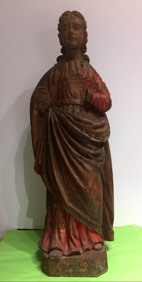 Saint In Polychrome Wood XVIIth Century
