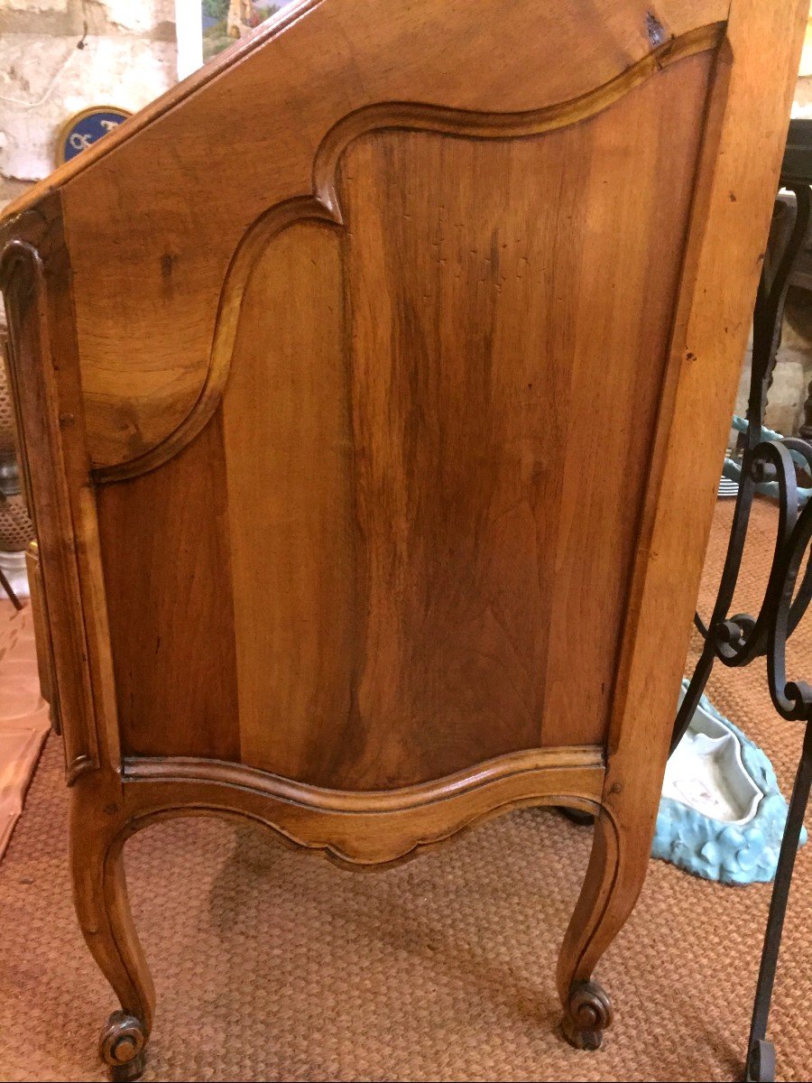 Commode scribanne façade double arbalète ,noyer massif XIXème-photo-3