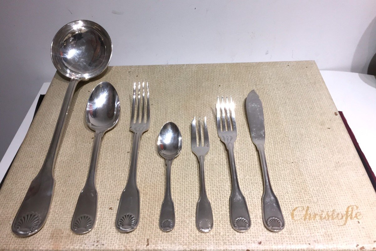 Christofle Cutlery Set In Silver Metal