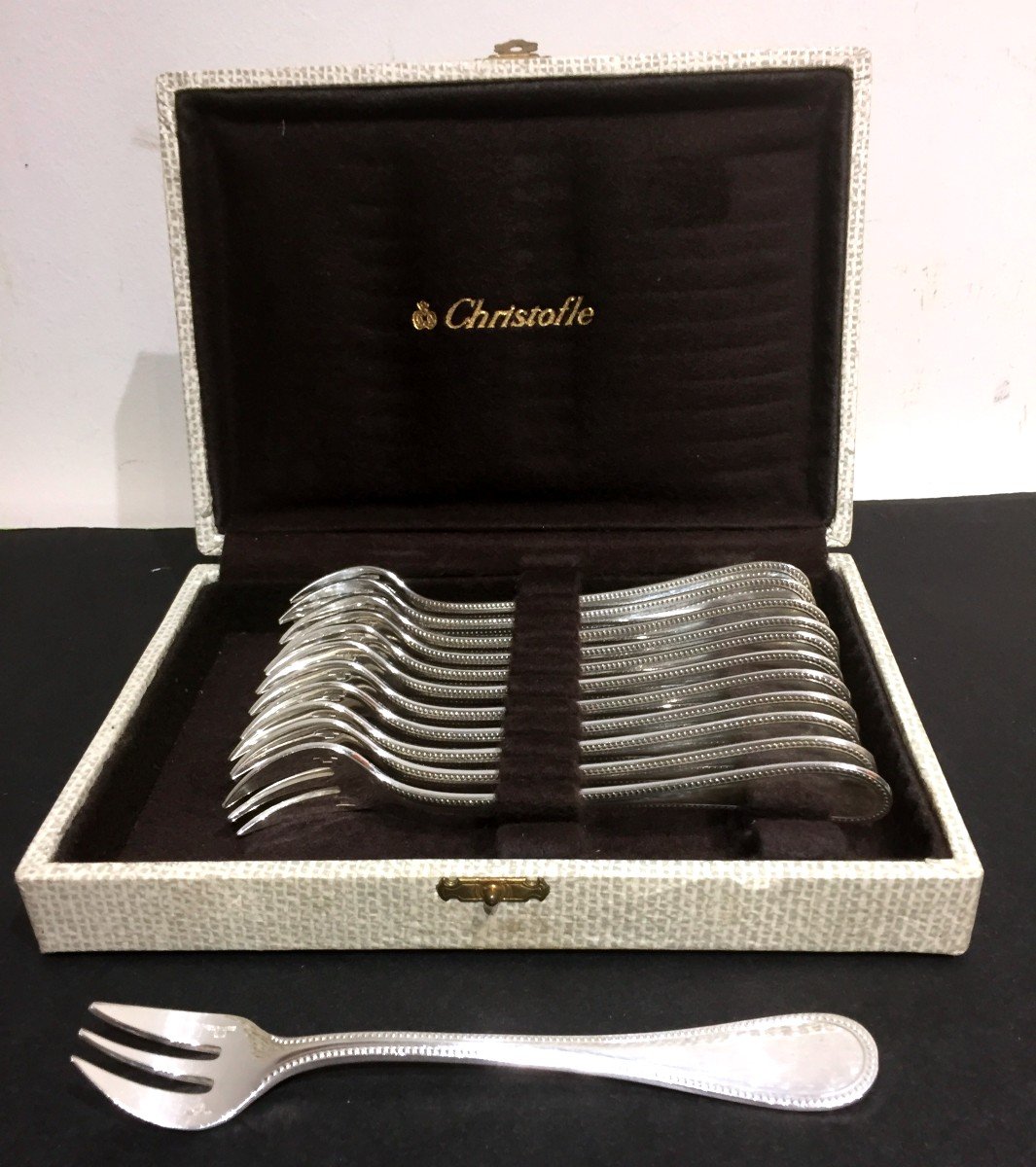 12 Christofle Cake Forks-photo-2