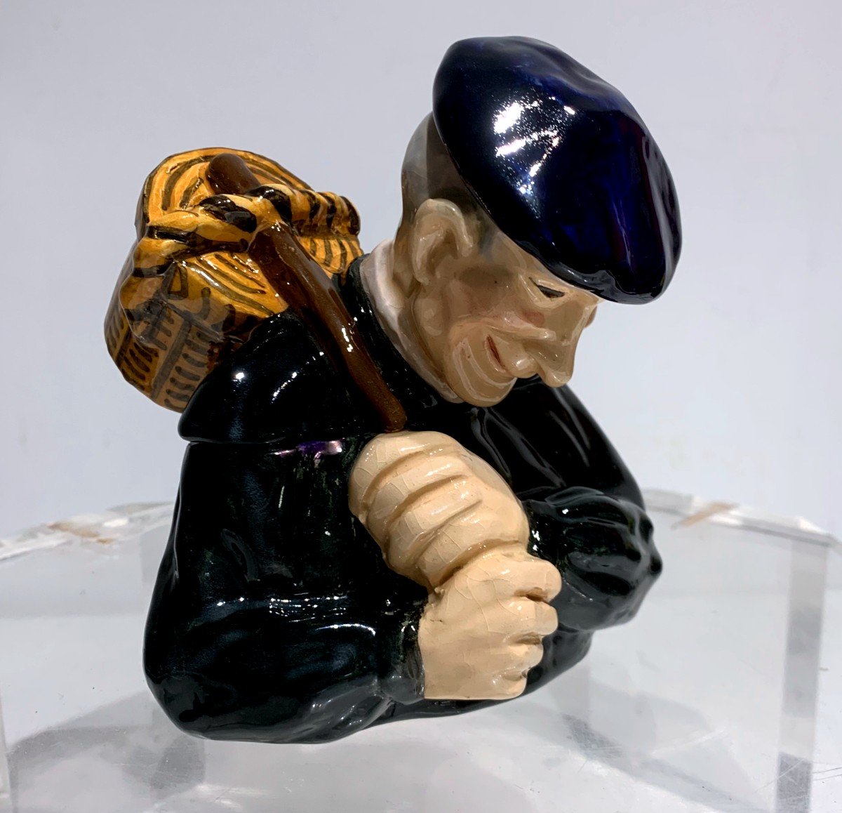 For "lovers Of The Basque Country" A Glazed Ceramic Bust Of The Grandfather: l'Aitatxi