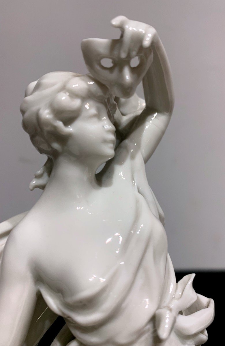 Glazed White Porcelain Figurine Stamped: Naples (capodimonte)-photo-1