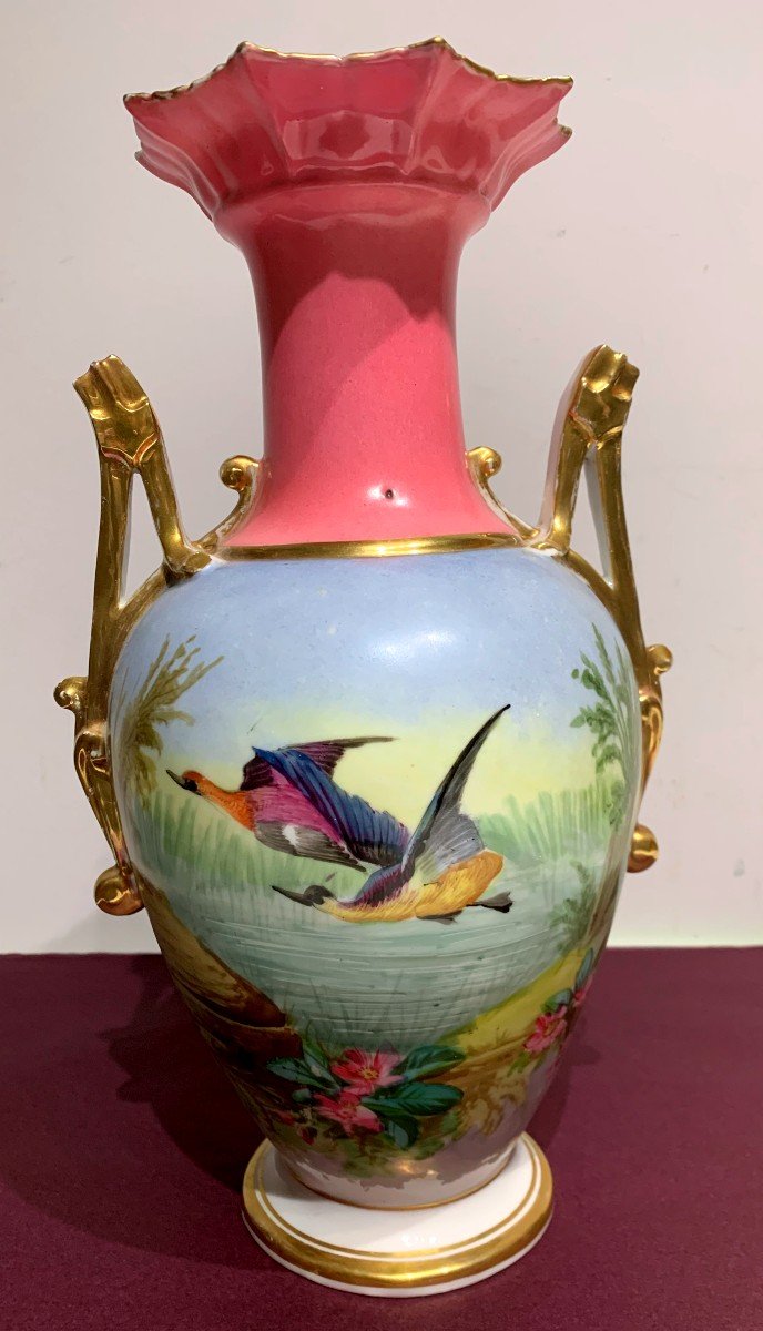 Vase En Porcelaine De Paris XIXème Siècle -photo-2