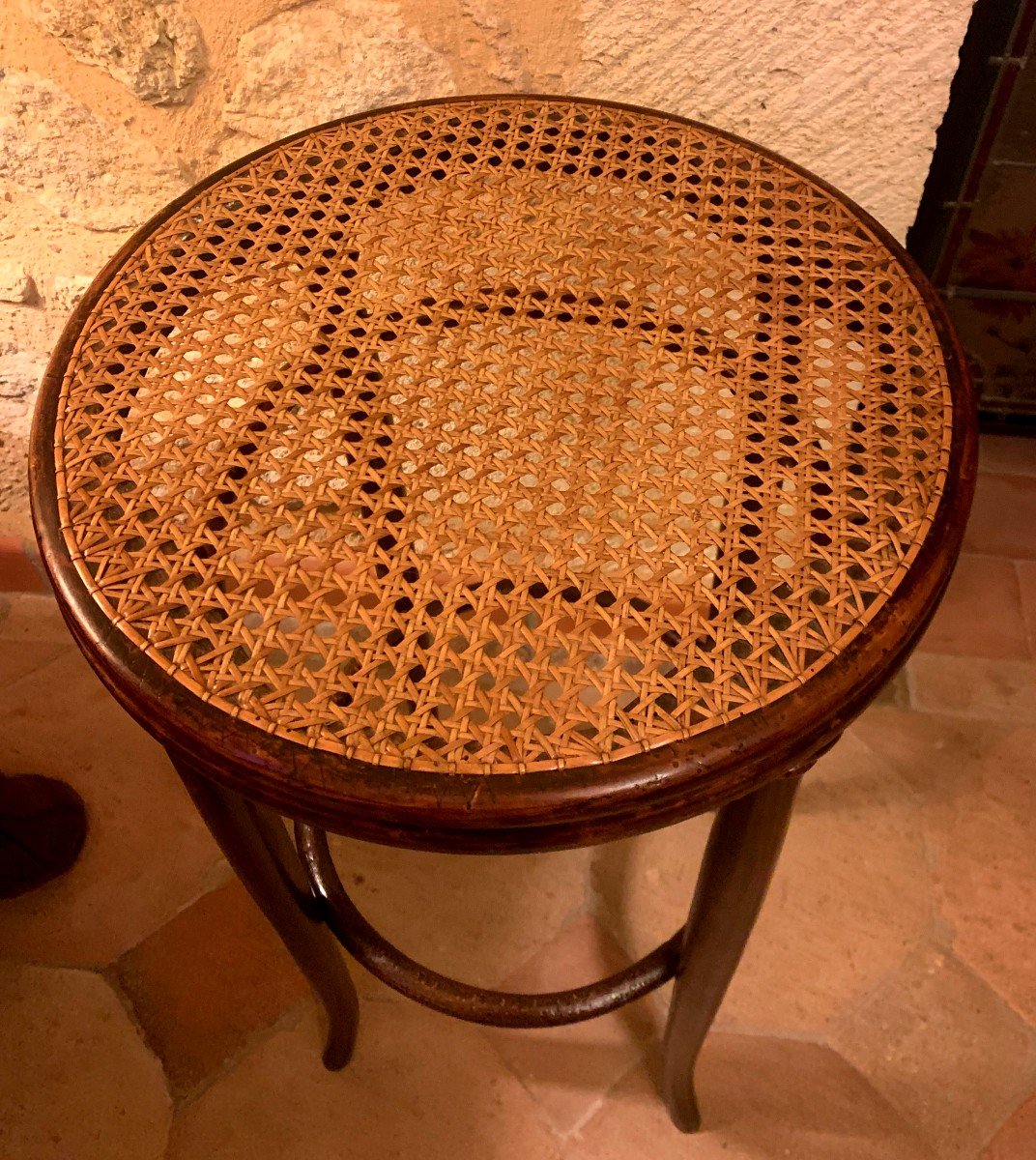 High Stool In Turned Wood Stamped Thonet (1796-1871)-photo-2