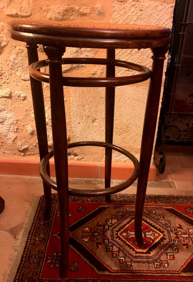 High Stool In Turned Wood Stamped Thonet (1796-1871)-photo-5