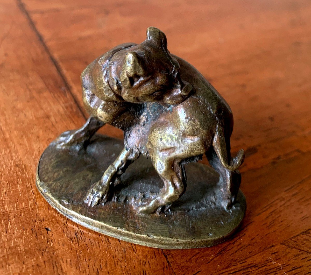 2 Small Bronze Dogs By Victor Chemin (1825-1901)-photo-7