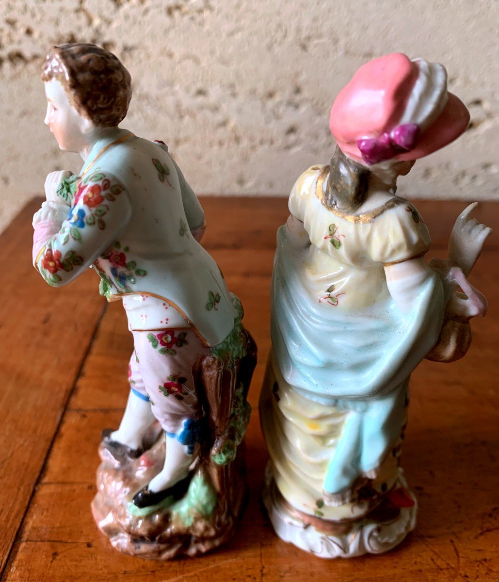 Couple In Polychrome Porcelain, Early 19th Century, Thuringian Manufacture  -photo-3