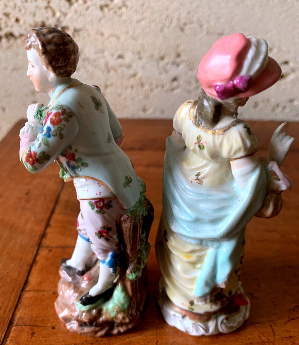 Couple In Polychrome Porcelain, Early 19th Century, Thuringian Manufacture  -photo-4