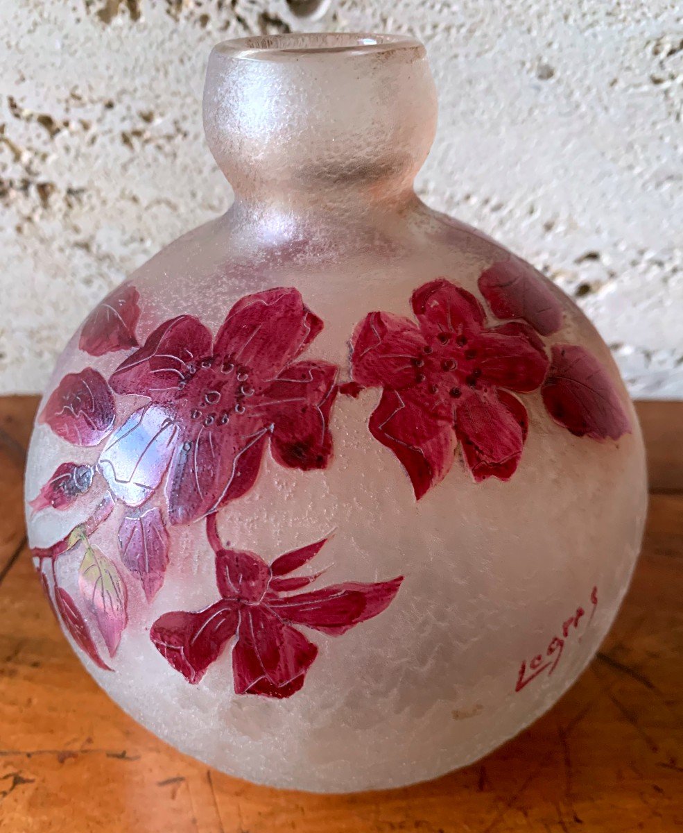 Vase Boule En Verre Multicouche Signé De Legras ( 1839-1916 )-photo-4