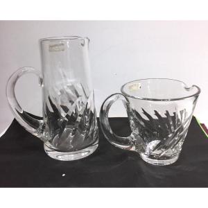 2 Saint-louis Crystal Pitchers