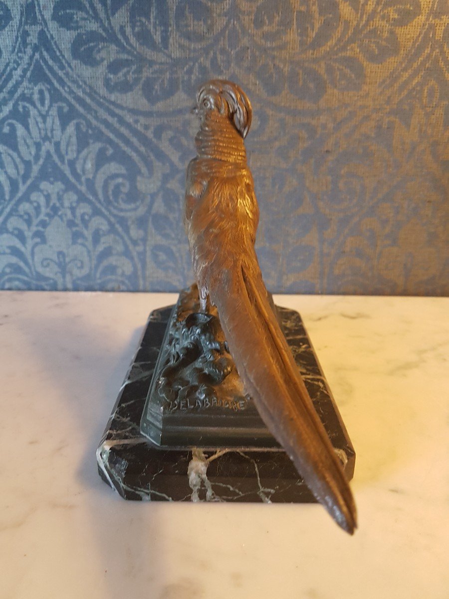 Faisan En Bronze. Signe' :  Delabrie're.-photo-4