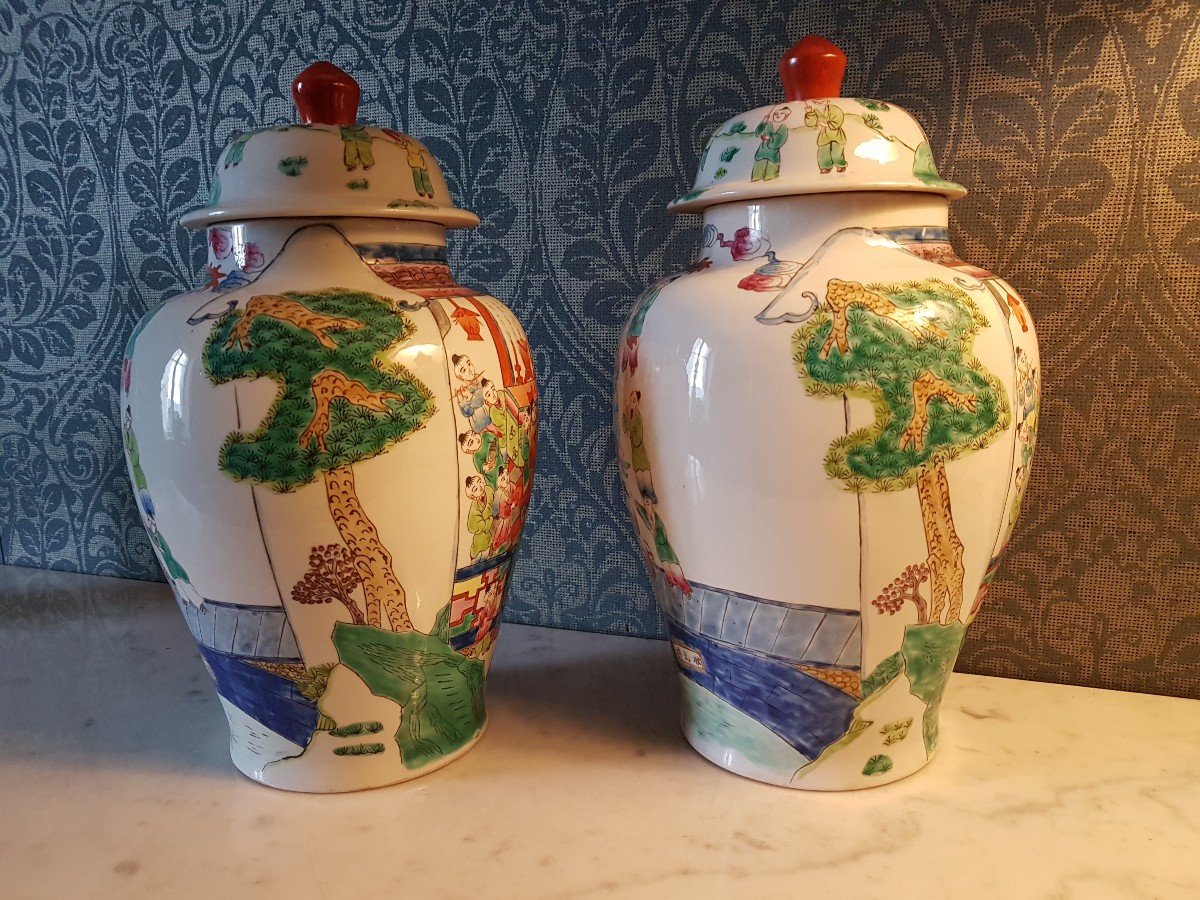 Pair Chinese Vases. 20th Century.-photo-3