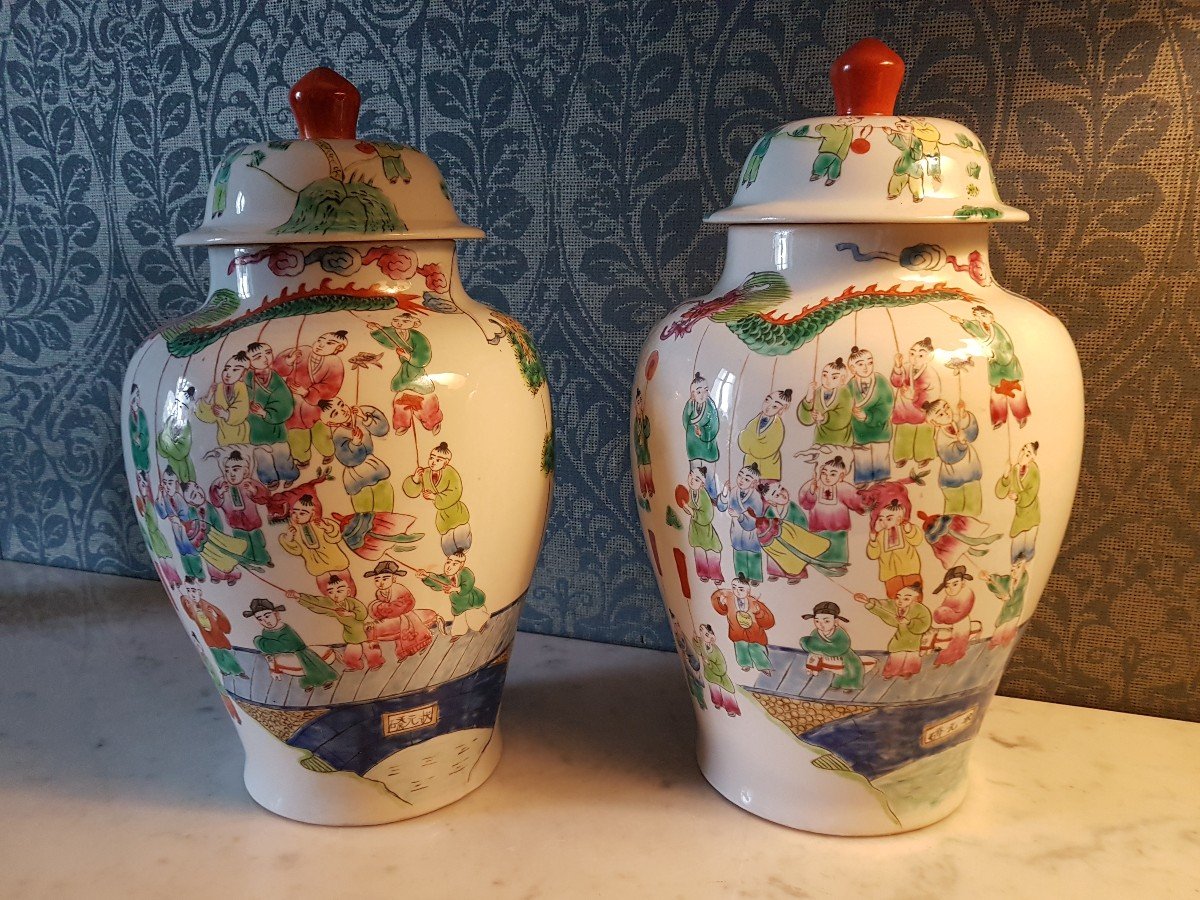 Pair Chinese Vases. 20th Century.-photo-6