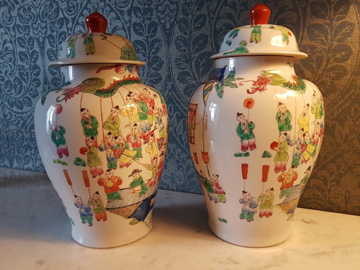 Pair Chinese Vases. 20th Century.-photo-7