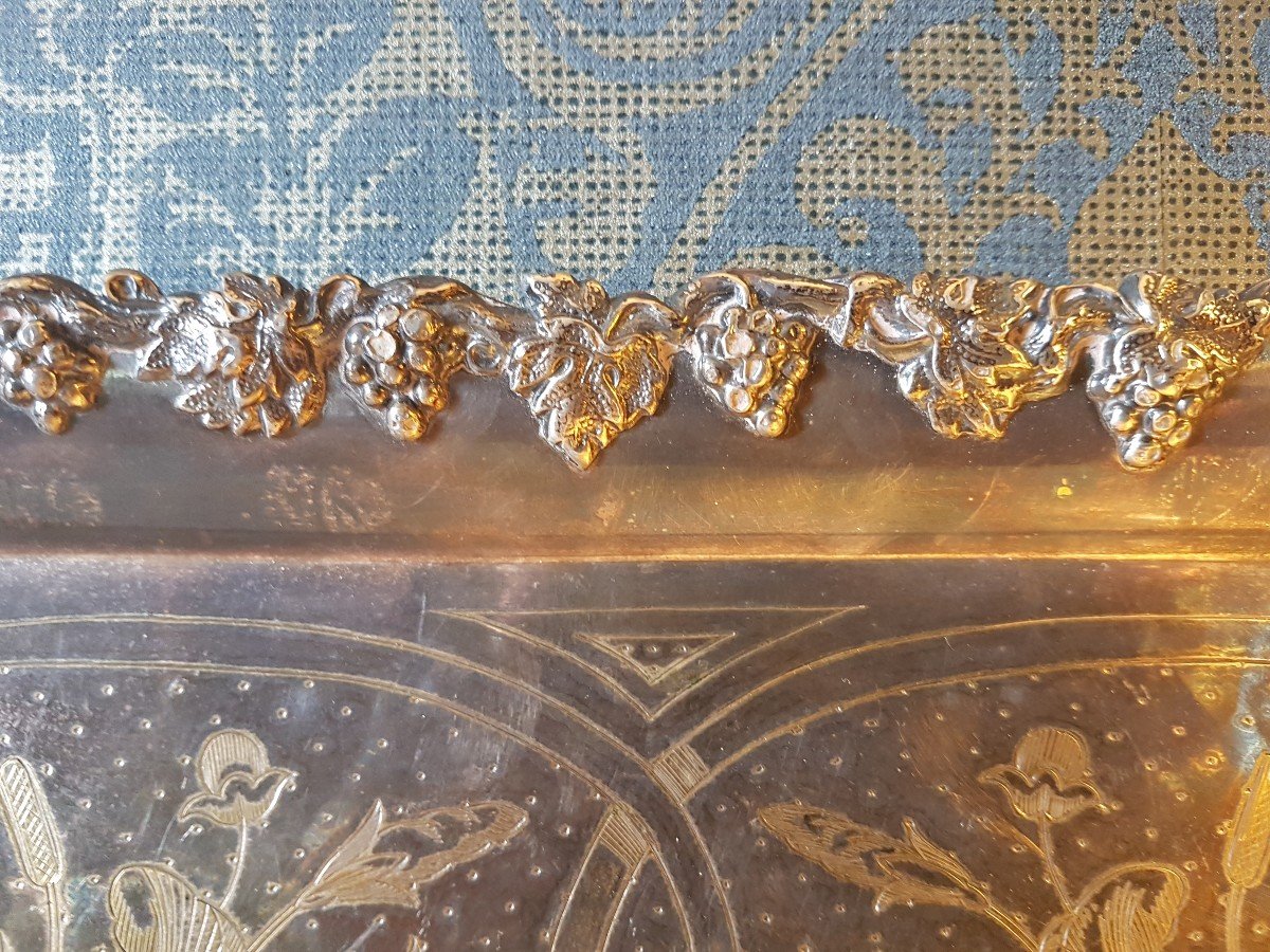 Silver And Gold Metal Tray. Napoleon III. -photo-5