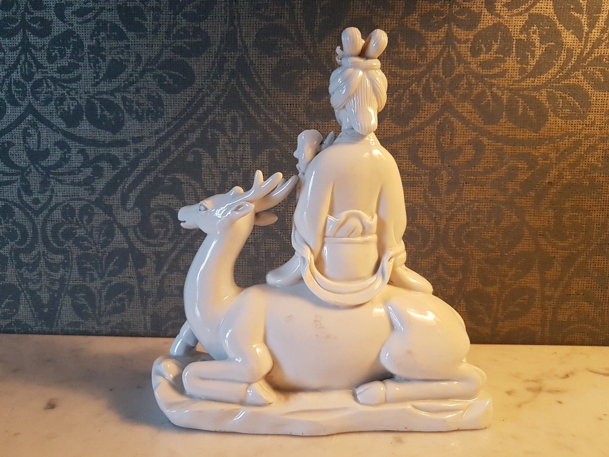 Sculpture En Porselaine  Blanc De Chine 20- Eme. -photo-4