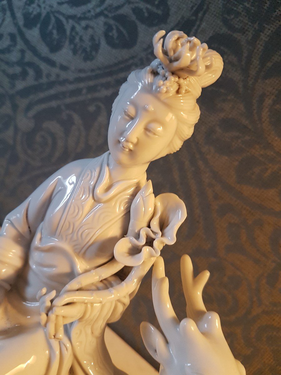 Sculpture En Porselaine  Blanc De Chine 20- Eme. -photo-7