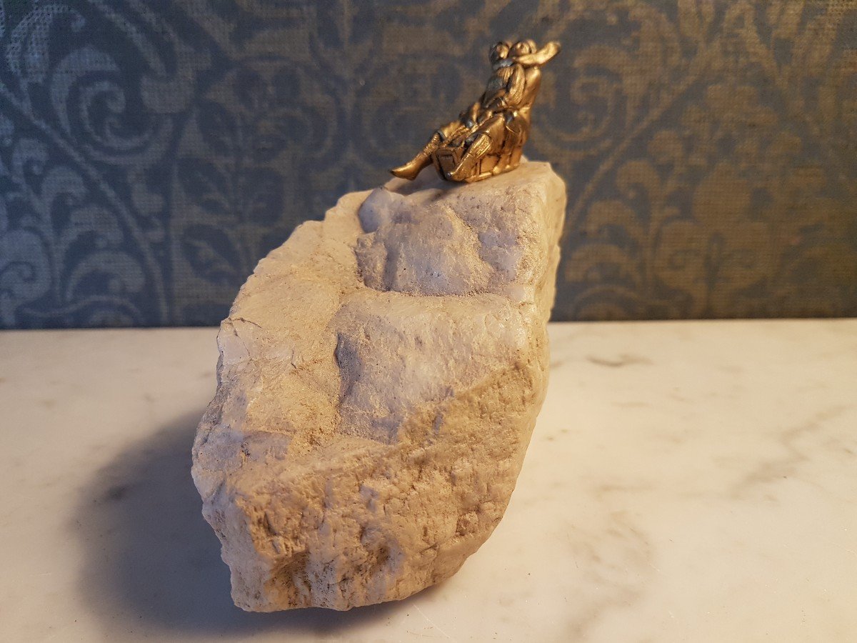Vienna Bronze, Deux  Personnes Sur Un Traineau. -photo-3