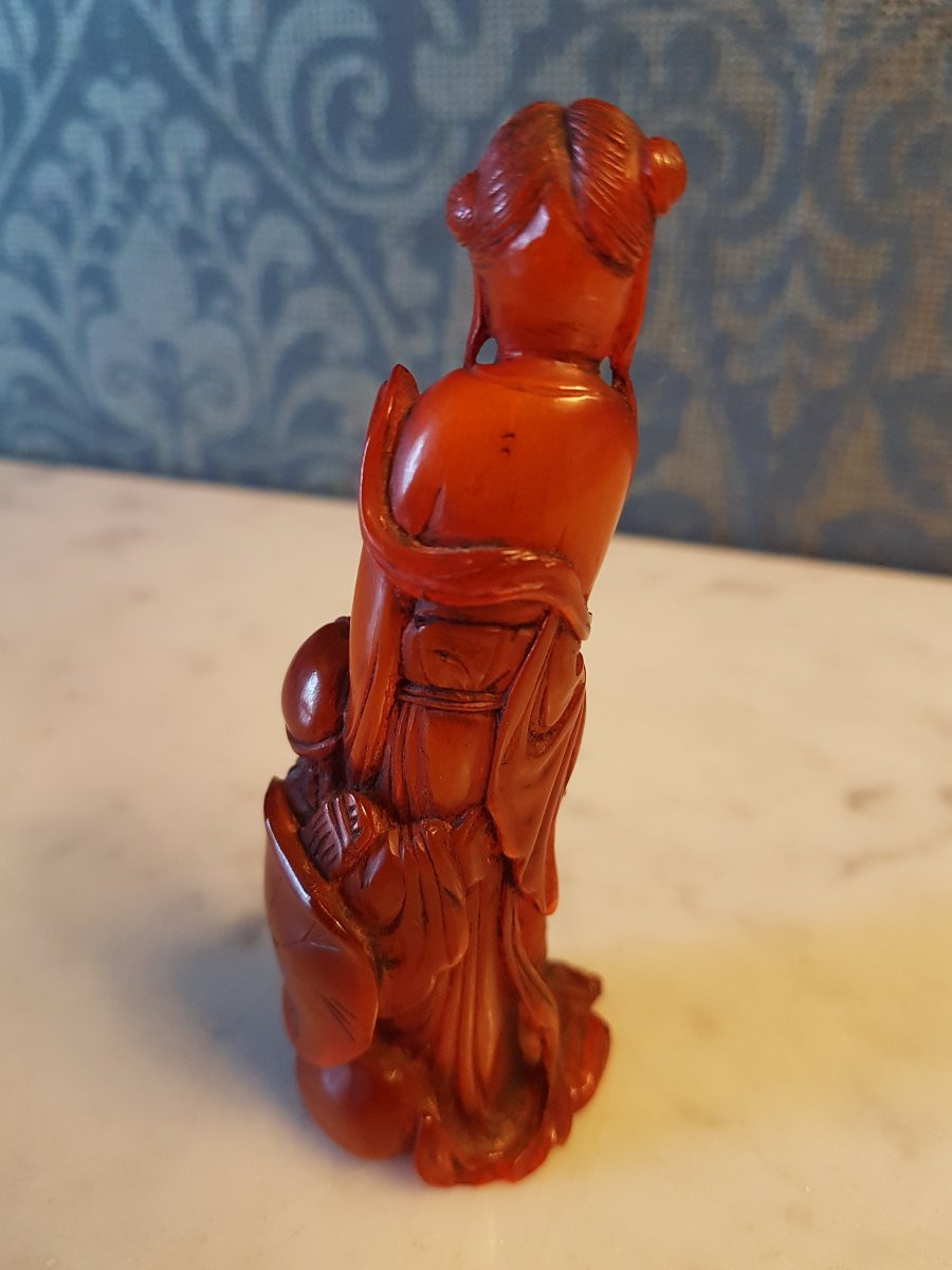Sculpture Chinois En Corne. 19eme -photo-4