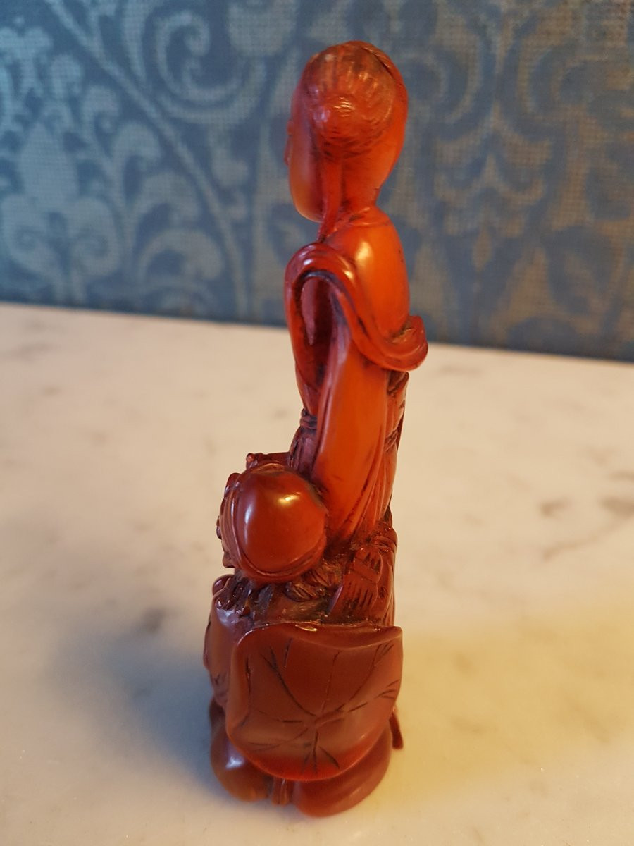 Sculpture Chinois En Corne. 19eme -photo-5
