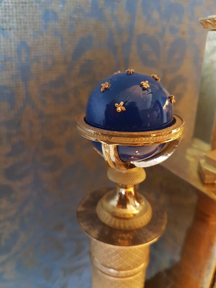 Gilt Bronze Clock. Empire. Sign: Coeur Pere A Paris. -photo-2