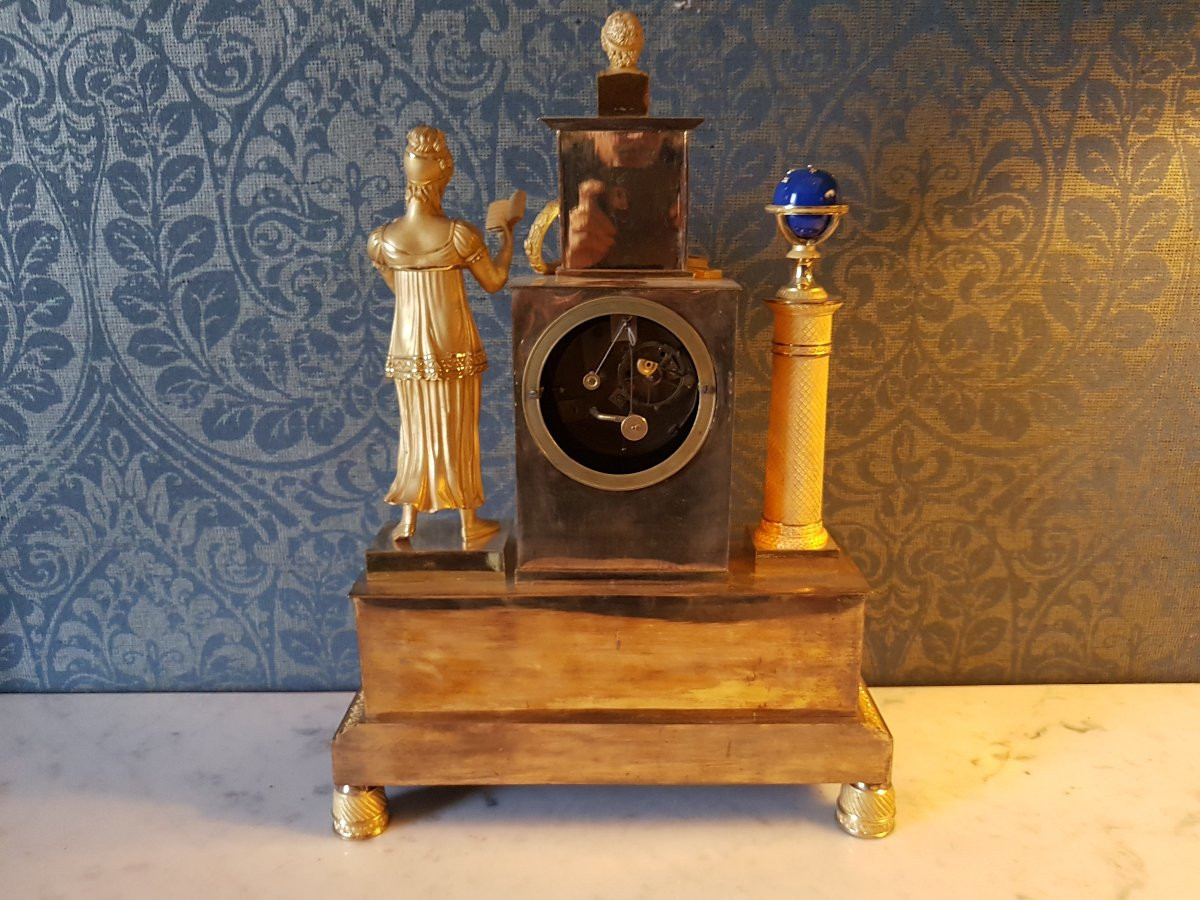 Gilt Bronze Clock. Empire. Sign: Coeur Pere A Paris. -photo-4