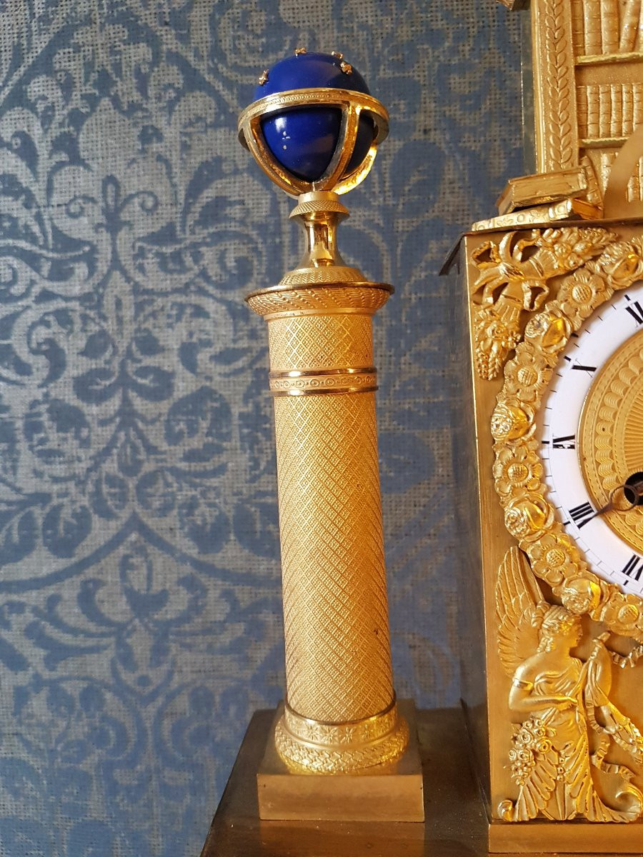 Gilt Bronze Clock. Empire. Sign: Coeur Pere A Paris. -photo-6