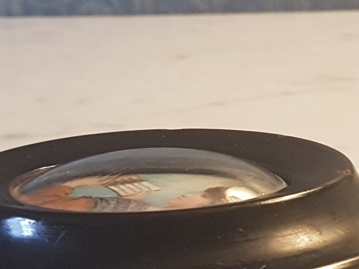 Miniature Portrait, Painted On Ivory, 19th Century. -photo-1