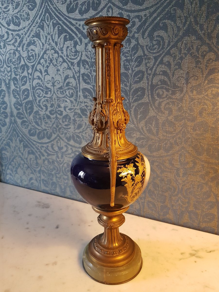 Large Bronze And Sevres Porcelain Vase. 19th Century. -photo-6