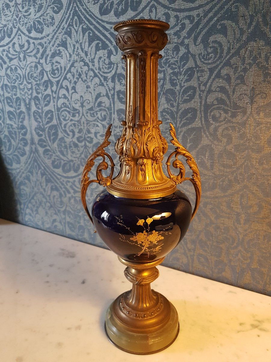 Large Bronze And Sevres Porcelain Vase. 19th Century. -photo-7