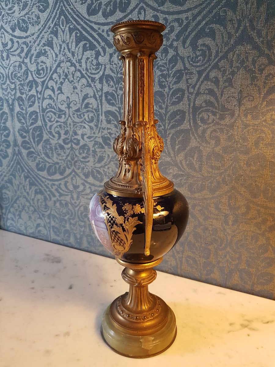 Large Bronze And Sevres Porcelain Vase. 19th Century. -photo-8