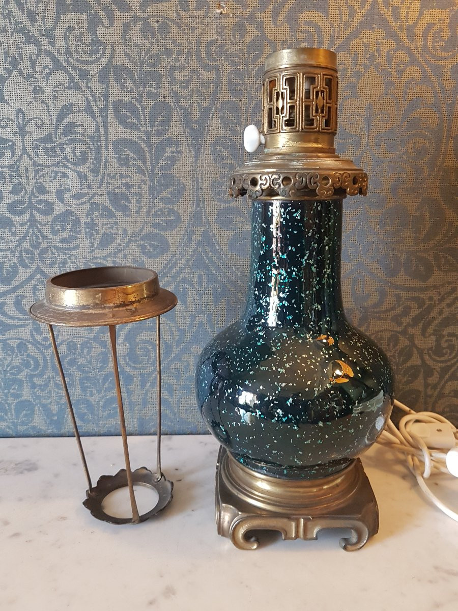 Lampe  chinoiserie  electrifie. 19eme. -photo-2