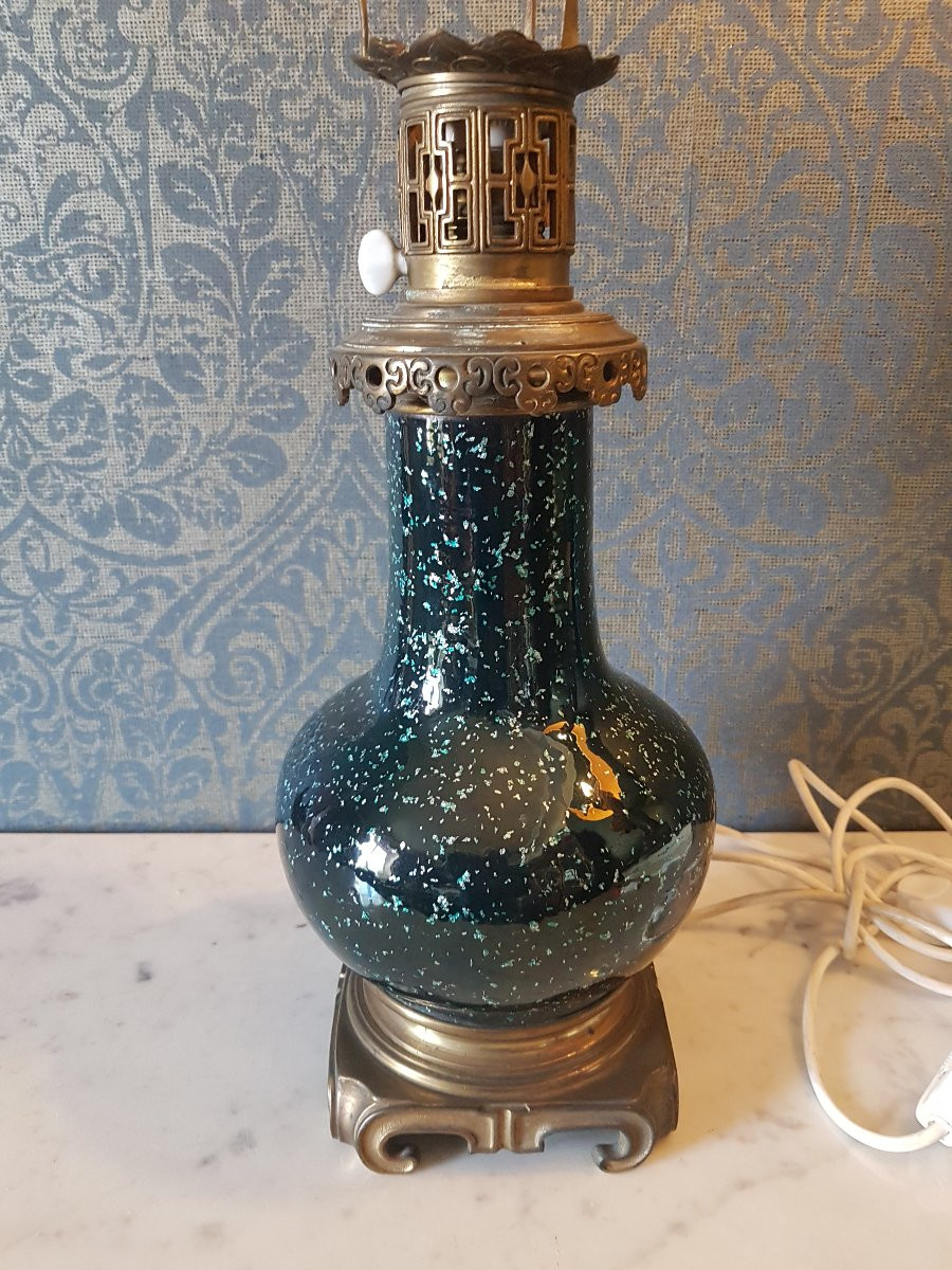 Lampe  chinoiserie  electrifie. 19eme. -photo-6