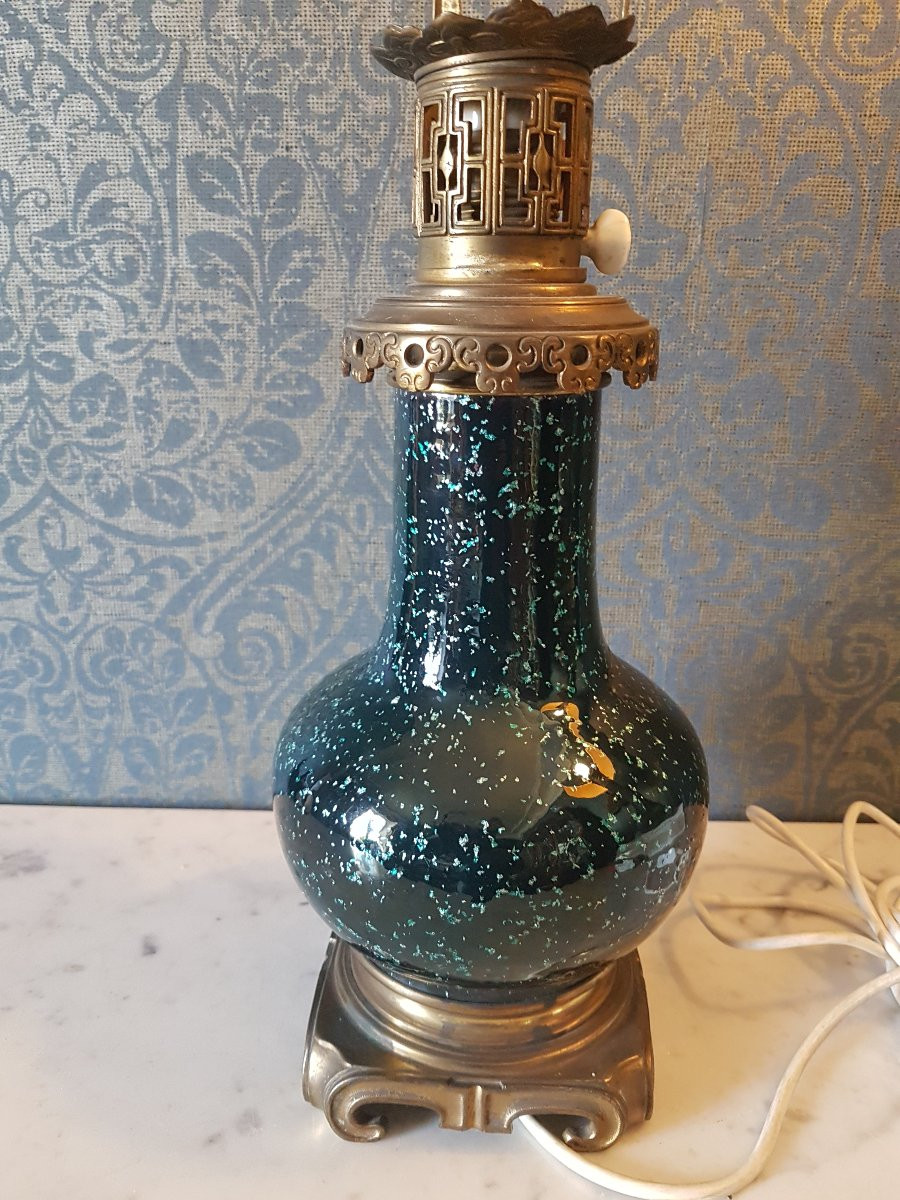Lampe  chinoiserie  electrifie. 19eme. -photo-7