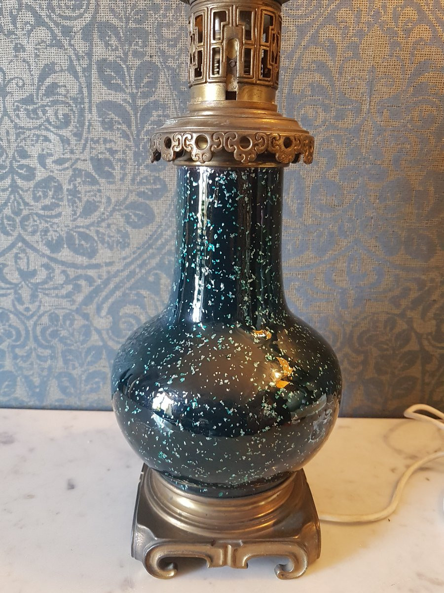 Lampe  chinoiserie  electrifie. 19eme. -photo-8