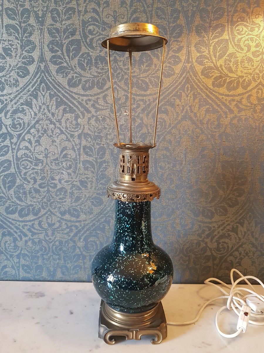 Lampe  chinoiserie  electrifie. 19eme. 
