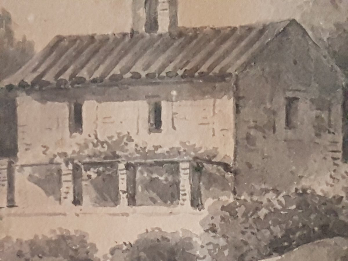 Paire  Aquarelles, signe  Mesny 1823. -photo-3