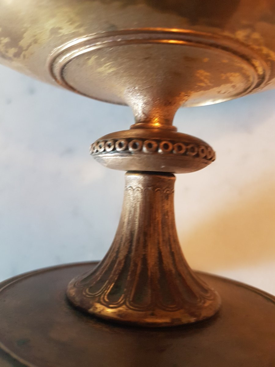 Bronze Tazza. Decorated With Putti's Relief. 19th Century -photo-5