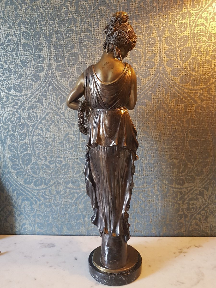 Bronze Sculpture Of A Classic Woman. 20th Century. Signed 'e. De Marco'-photo-2