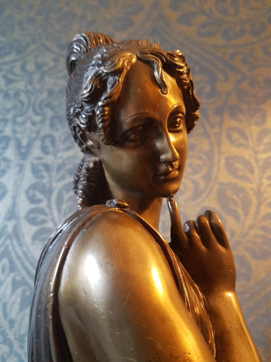 Bronze Sculpture Of A Classic Woman. 20th Century. Signed 'e. De Marco'-photo-3