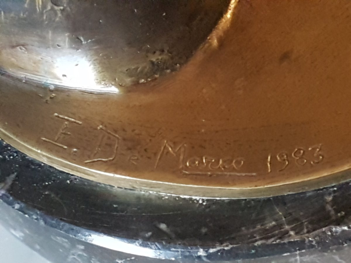 Bronze Sculpture Of A Classic Woman. 20th Century. Signed 'e. De Marco'-photo-4