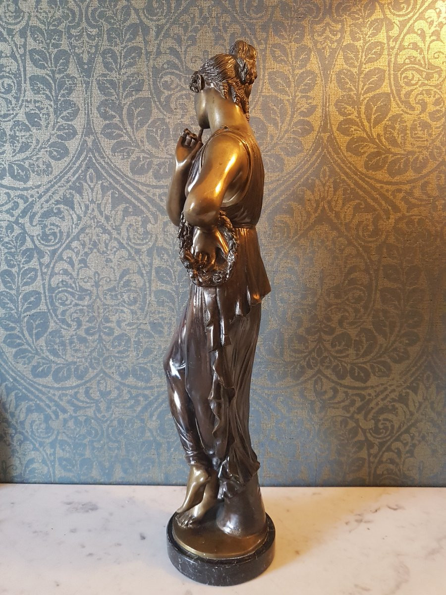 Bronze Sculpture Of A Classic Woman. 20th Century. Signed 'e. De Marco'-photo-1
