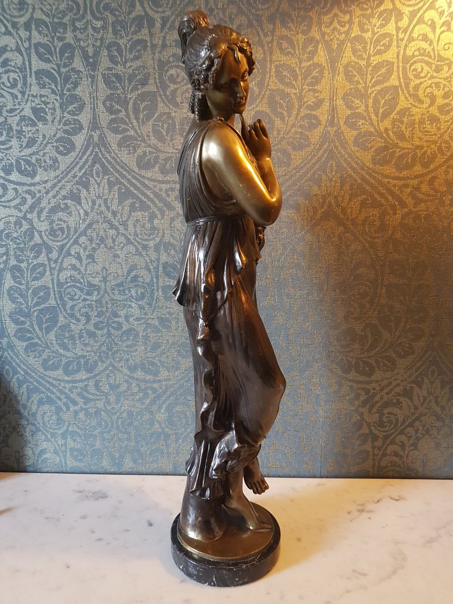 Bronze Sculpture Of A Classic Woman. 20th Century. Signed 'e. De Marco'-photo-3