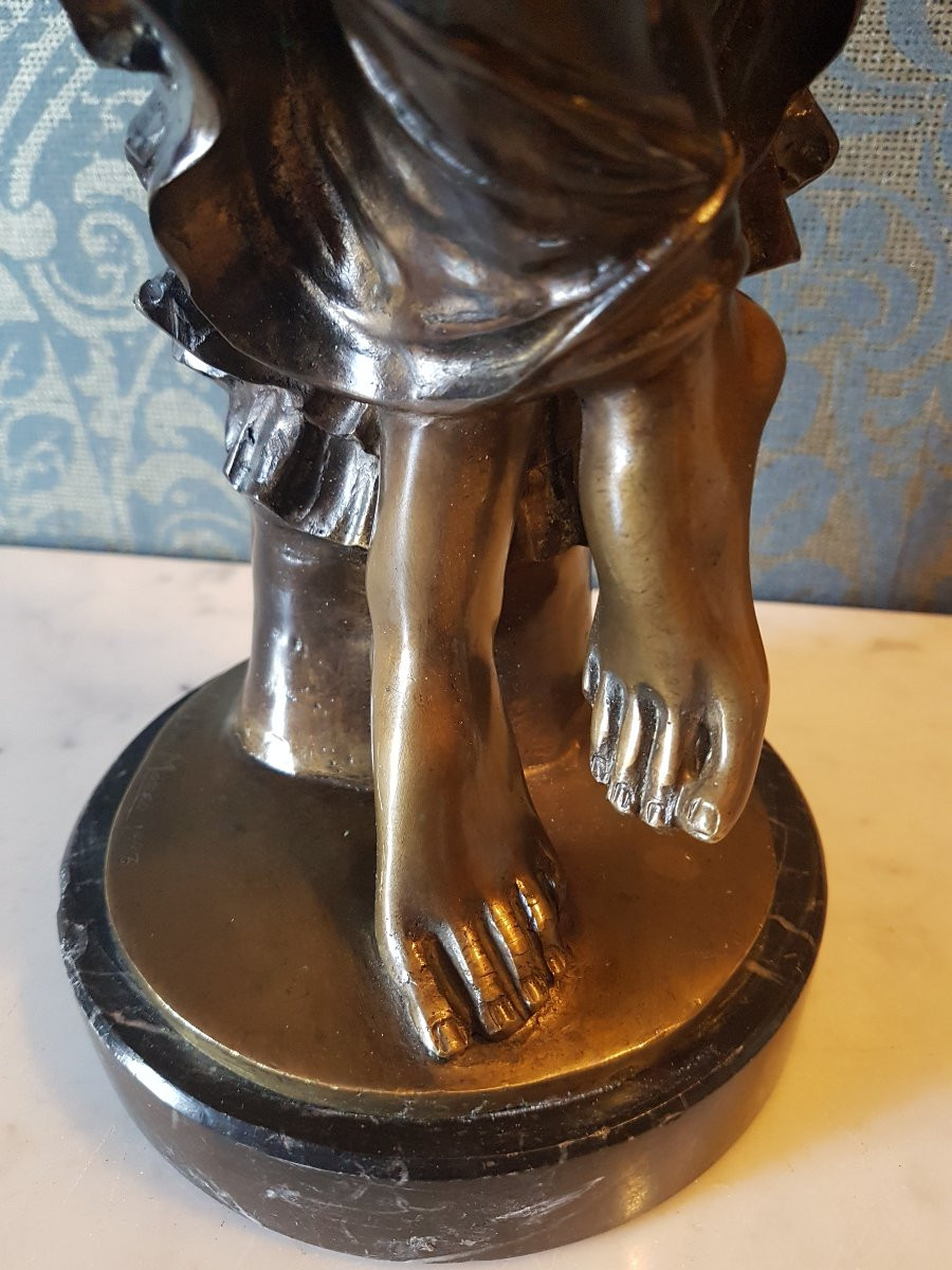 Bronze Sculpture Of A Classic Woman. 20th Century. Signed 'e. De Marco'-photo-4
