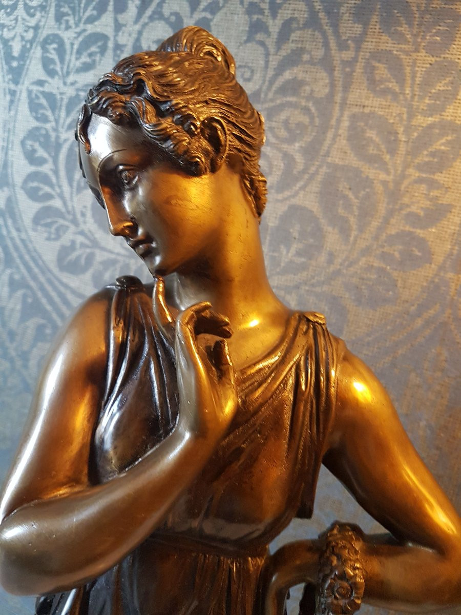 Bronze Sculpture Of A Classic Woman. 20th Century. Signed 'e. De Marco'-photo-5