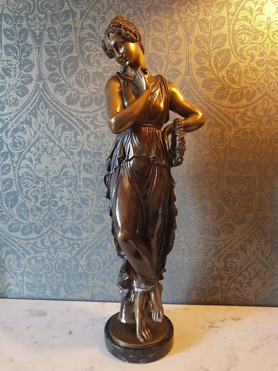 Bronze Sculpture Of A Classic Woman. 20th Century. Signed 'e. De Marco'-photo-6