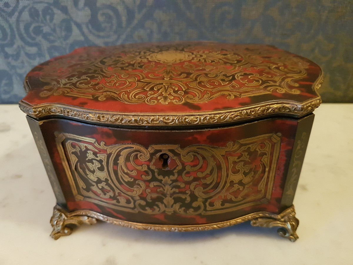 Boulle Marquetry Jewelry Box. Napoleon III. 