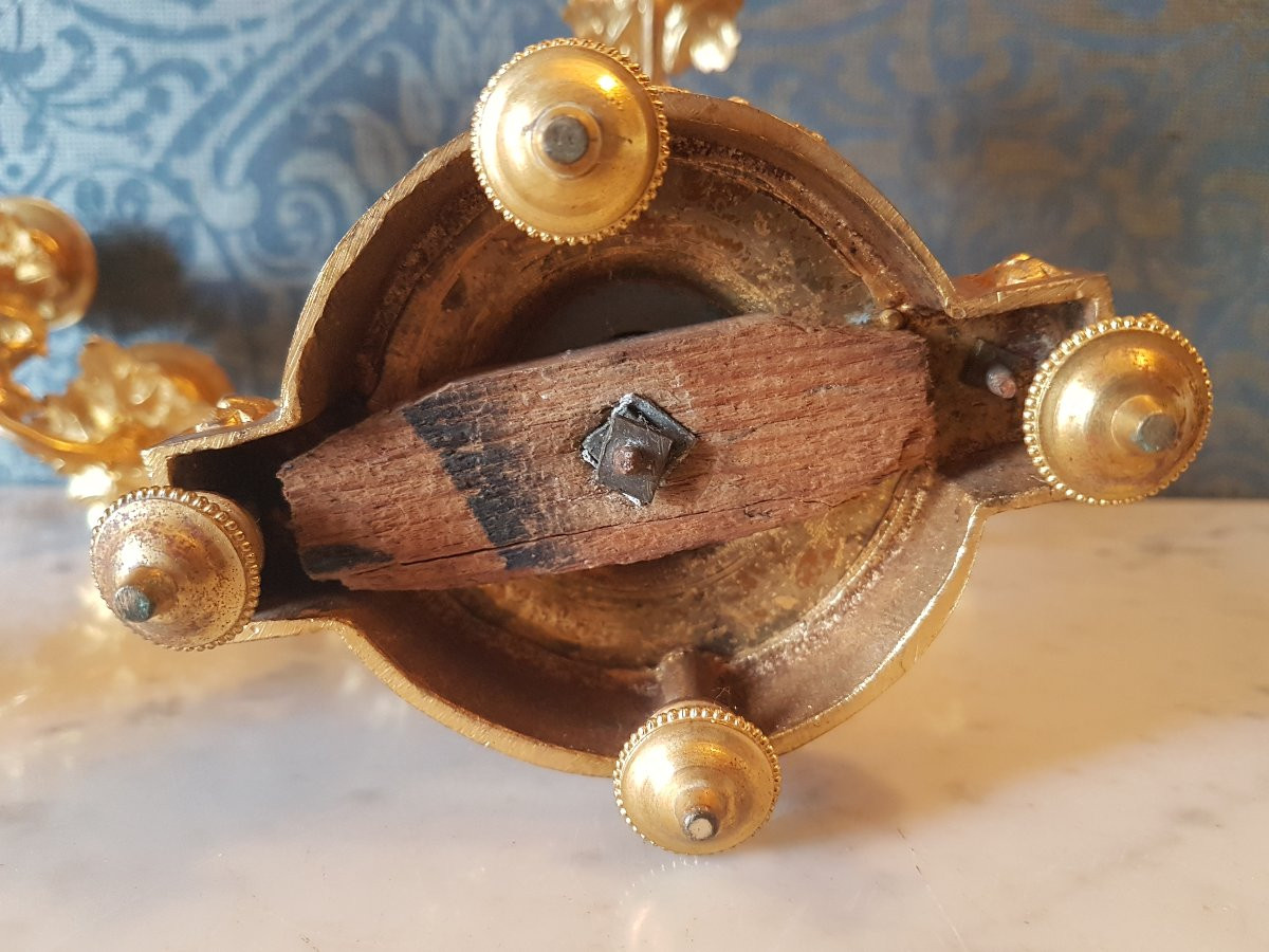 Pair Of Bronze Candelabra With Sèvres Porcelain. Napoleon III.  -photo-3