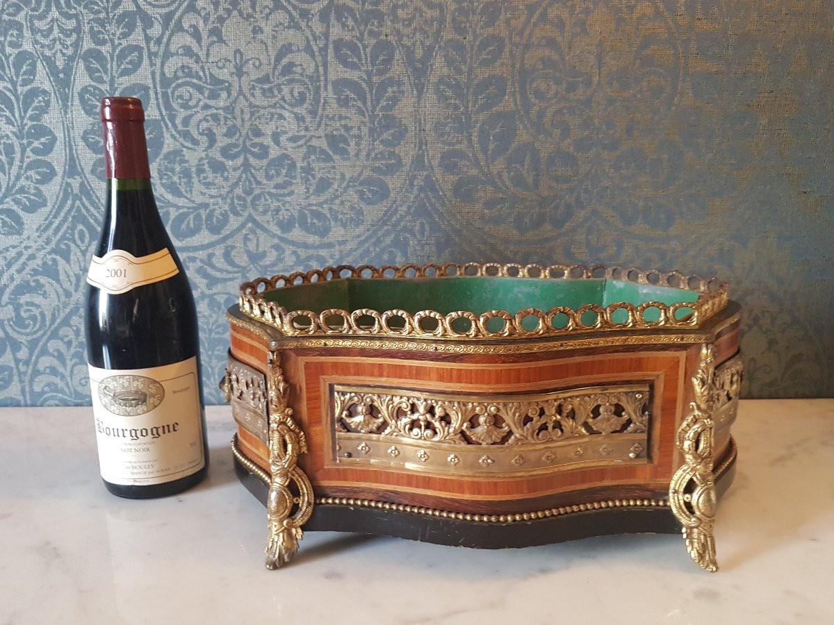 Wooden And Bronze Planter, Napoleon III, 19th Century. -photo-2
